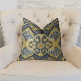 Plutus Brands Plutus Rhythm Waves Handmade Throw Pillow, 20 X 36 King, Blue/Navy/Taupe