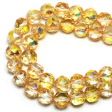 DIQIO 6mm Sparkle Faceted Round Crystal Beads (94-100pcs, Glistening Gold)