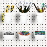 Kuhome 6 Sets Pegboard Bins Cups with Hooks Loops, Pegboard Hooks Assortment, Hooks for Pegboard Cup Holder for Tools Accessory