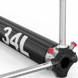 Blesseras Left Hand Wound Garage Door Torsion Spring with Non-Slip Winding Bars, 0.250X2''X34'', Left-Wound for Right Side, Blac