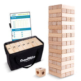 Giantville Giant Tumbling Timber Toy - Premium Pine Wood Life-Size Blocks Tower - Big Floor/Board Indoor/Outdoor Yard Game for K