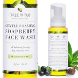 Tree to Tub Sensitive Skin Face Wash for Dry Skin - Fragrance Free Gentle Face Cleanser for Women & Men, Unscented Hydrating Foa
