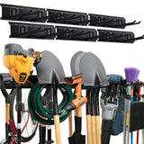 TIDYME Garage Tool Organizer Wall Mount - 96 inches - Sturdy Storage Rack with Adjustable Hooks, Anti-Rust - Easy Installation,