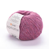 Yarn Art Manhattan - Wool Blend Knitting Yarn with Metallic Thread, 1.76 Oz, 218.72 Yds, Sport Weight