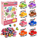 JX 48 Pack Valentines Day Cards for Kids Classroom,Valentines Cards with 96 Unique Shoes Charms,Valentine Gifts for kids Boys G