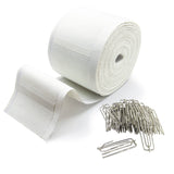 Marcoborthers 2.8 inch Length 20 Yards White Curtain Heading Deep Pinch Pleat Tape, with 40 Pcs Stainless Steel 4 Prong Curtain