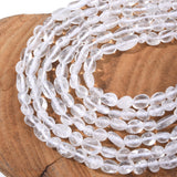 jodaying 6-8mm Natural Clear Quartz Crystal Nuggets Oval Free Tumbled Pebble Semi Precious Gemstone Loose Stone Beads Approx 15.