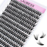 Eyelash Clusters LAUBESS Lash Clusters Individual Lashes Cluster Eyelash Extensions DIY at Home Waterproof Cluster Lashes (40D-0