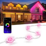 Nexillumi Permanent Outdoor Lights for House, 100ft Smart RGB LED Lights Outside with 16 Million DIY Colors, IP67 Waterproof Ete