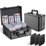 Graded Card Storage Box, Trading Cards Slab Carrying Case, 3 Row Hard Sports Cards Holder Boxes with 6 Dividers Fits for PSA BGS