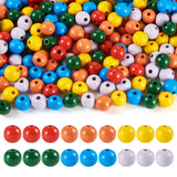 Elecrelive 240Pcs Colorful Wooden Beads for Crafts, 16mm Round Painted Natural Wood Beads 6 Colors for Bracelet Necklace Craft H