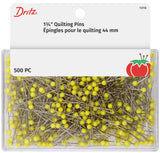 Dritz 1310 Quilting Pins, Yellow, 13/4Inch (500Count)