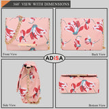 Adisa Women Girls Floral Print Sling Bag (Sl5072-Pink_Pink-Red),Pink-Red,,B0CW9PV6RS