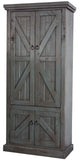 American Heartland Rustic Double Door Pantry, Rustic Dark Blue