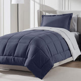 Nestl 5 Piece Twin Comforter Set - Navy Reversible Bed in a Bag - Complete Twin Size Bedding Set with Sheets, Pillowcase and Sha