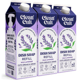 Cleancult Dish Soap Liquid Refills (32oz, 3 Pack) - Plant Based Cleaning Power - Dish Soap that Cuts Grease & Grime - Free of Ha