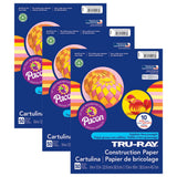 Tru-Ray Construction Paper, Warm Assorted, 12 x 18, 50 Sheets Per Pack, 3 Packs