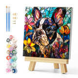 Natuyalo Framed Paint by Numbers on Canvas Abstract Dog Acrylic Paint by Numbers Kits for Adults Beginner Animal Pictures Painti
