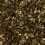 Miyuki Quarter Tila Beads - 2 Hole, 5x1.2x1.9 mm, 5 Grams Glass Beads Matte Bronze (QTL2006)