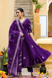 Anni Designer Women'S Rayon Blend Anarkali Printed Kurta With Pant & Dupatta (Berlin Begani_Xxl_Begani_Xx-Large),Begani,2XL,,,