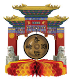Beistle Asian Gong Centerpiece Red and Gold Chinese New Year Decoration Unisex All Ages 9 1 per package