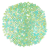 1.1lb Square Crystal Mosaic Tiles, Iridescent Mosaic Glass Tiles for Crafts, Mosaic Pieces DIY Hobbies Children Handmade Jewelry