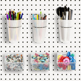 Kuhome 6 Sets Pegboard Bins and Cups with Pegboard Hooks, Pegboard Accessories Baskets, Hooks for Pegboard Cup Holder for Organi