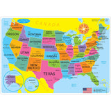 10 Pack Smart Poly Learning Mats 12x17, DoubleSided, US Map Basic