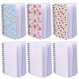 KINCHYGO 6 Pack A6 Spiral Notebook 60 Sheets, Sublimation Pocket Journal