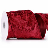 MAYREEL 4 Inch Burgundy Crushed Velvet Ribbon Wired Extra Wide for Christmas Decorations Gift Wrapping Wreaths Tree Toppers 10 Y
