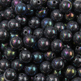 BERMRO 16mm Acrylic Bead 100pcs AB Black Color Focal Bead Chunk Bubblegum Beads for DIY Crafting Necklace Bracelet Jewelry Makin