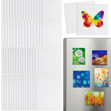 Engrowtic 60 Pcs Mini Magnetic Canvas Panel Boards Magnetic Painting Canvas Panel Various Size for Painting Fridge Locker Art Cr