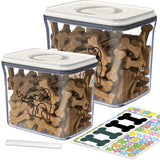 2 Pack Dog Treat Container Set (25oz/0.75L & 48oz/1.4L) - Airtight & BPA-Free | Clear Pet Food Storage Jars for Dog & Cat Treats