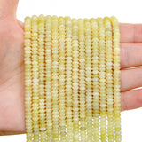BONNY BOXX 1 Strand Natural 2 * 4mm Lemon Jade Rondelle Beads, Natural Abacus Disk Stone Beads Loose Spacer Gemstone for DIY Bra