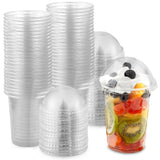 12 oz Clear Plastic Dessert Cups with Lids (Set of 50) Small Disposable Parfait Cup, Dome Lid - No Hole, 12-Ounce Party Fruit Co
