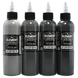 Element Tattoo Supply Battleship Gray Tattoo Ink Set 4oz Four Shades Professional Tattoo Ink Light Medium Medium Dark Dark Tones