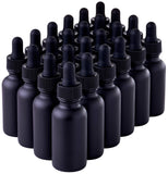 Focus Nutrition Black Boston Round 1 oz Dropper Bottles | Glass Dropper Bottles for Essential Oils & Aromatherapy | Travel Size