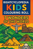 Rightcyclopedia Kids Colouring Roll, 7 Wonders of the World Theme, 3.3 Metres Long