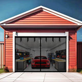 Premium Garage Door Screen for 1 Car Garage 12x8ft, Durable Heavy Duty Fiberglass Screen Mesh with Hook & Loop Tapes, Strips, Do