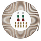 MuHize Upgraded 3/16 Copper Nickel Brake Line - 25Ft Non-Magnetic Brake Tubing with 16 Fittings for Corrosion Resistance