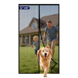 Kitsure Magnetic Screen Door - 32.0 x 80.0 in Retractable Screen Door Mesh for Front Door or Sliding Door, Pet & Kid Friendly, H