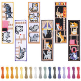 Freebloss 6 Set Cross Stitch Bookmark Kits Bookmark Embroidery Kit Counted Crossstitch Projects Cat And Book Pattern Cross Stitc