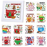 Trandraft 13 Pcs Interchangeable Seasonal Diamond Painting Kits for Adults Monthly 5D Diamond Art Calendar Kits with Frame for C