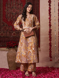 Anni Designer Women'S Rayon Blend Straight Printed Kurta With Pant (Marco Yellow-Vks01_Xxl_Yellow_Xx-Large),Yellow,2XL,,,