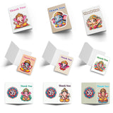 SKAISTA Cute Ganesha Thank You Cards Pack of set Notecards For Thanking Guests Attending Events Wedding Ganesh Chaturthi Pooja D