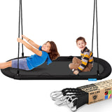 SereneLife 67 Oval Saucer Swing - Giant Outdoor Swing Set with Universal Hanging Kit, Swinging Seat Spinner with Carry Bag, Weat