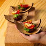 Thenga Handmade Coconut Shell Serving Boats, Set of 10