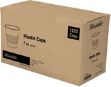 Plastic Cups Bulk Disposable Clear Cups 7 oz - 1200 Count Case BPA-Free - Good For Cold Drinks, Party Cups, Water Cooler Dispens