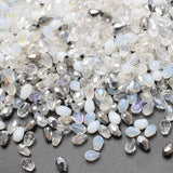 200PCS 4 * 6MM Teardrop Crystal Glass Beads for Jewelry Making, White Series Faceted Vertical Hole Teardrop Glass Spacer Beads B