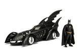 Jada Toys DC Comics Batman Forever Batmobile & Batman Figure 1:24 Die Cast Vehicle with Figure Matte Black